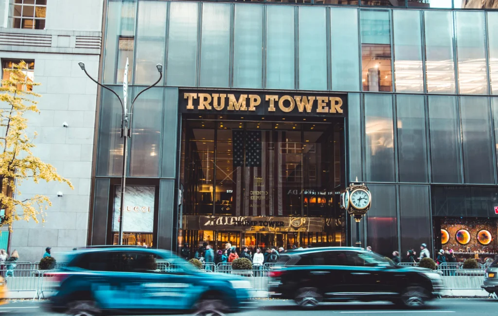 Trump tower front glass door